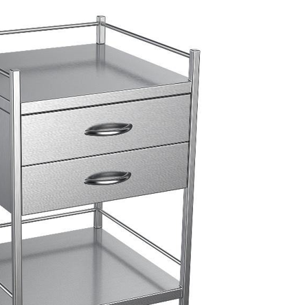Nimble Instrument Trolley 490x490x970mm 2 Drawer