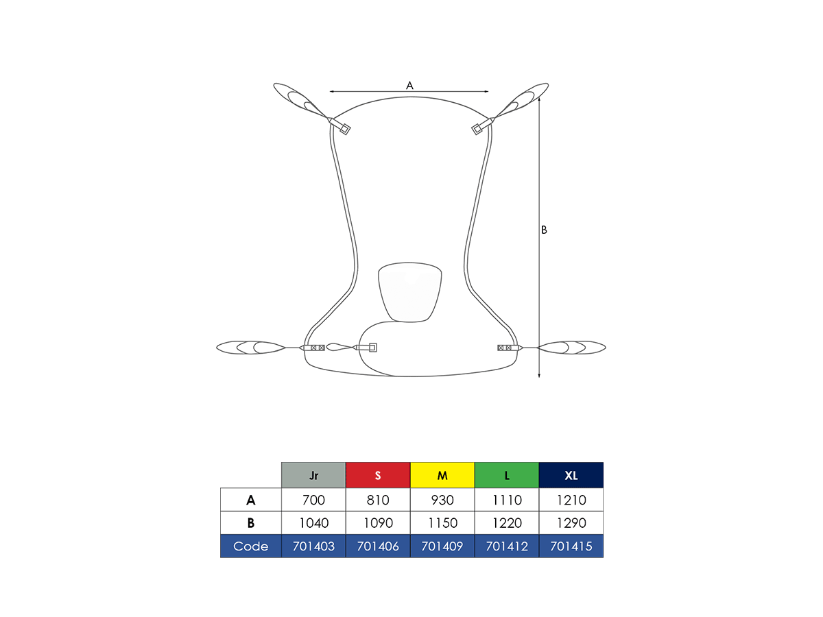 Sizing guide measurements for hammock spacer sling