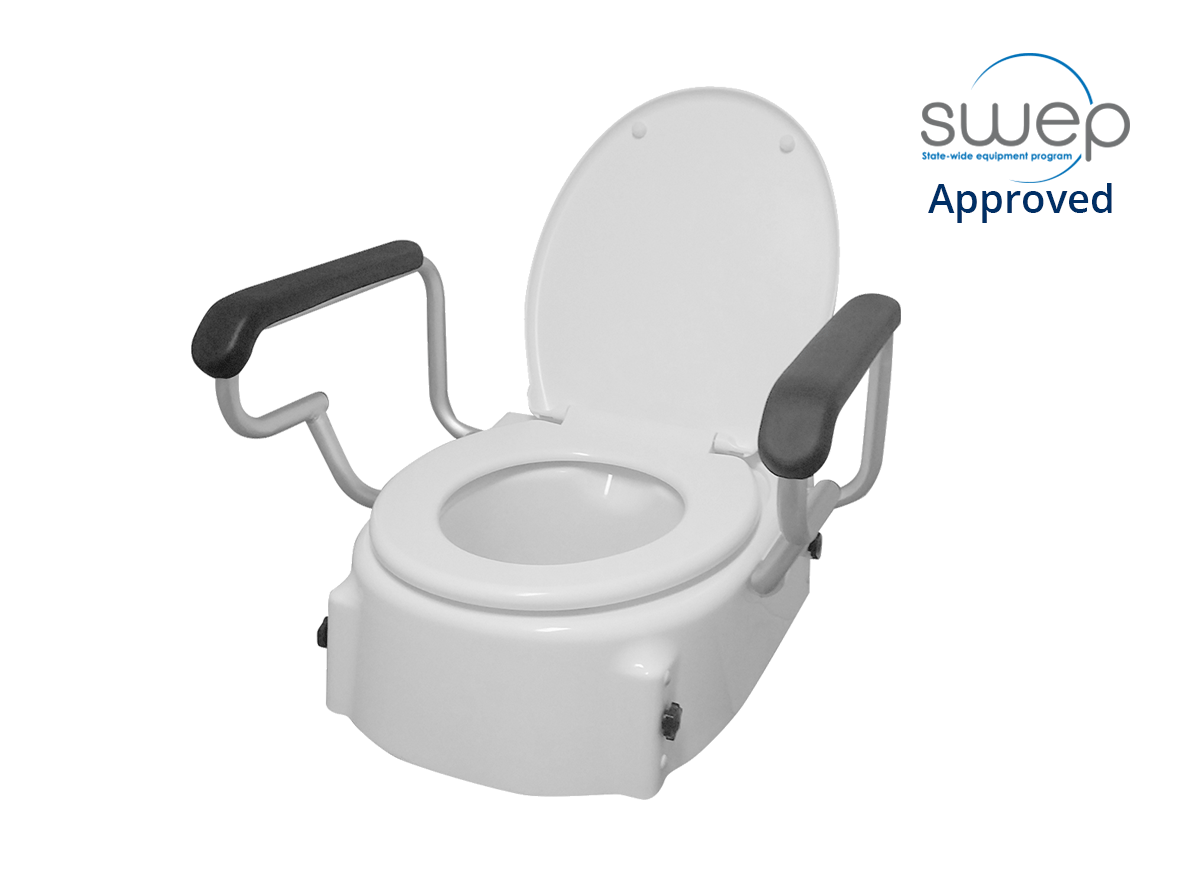 Raised toilet seat with handles discount
