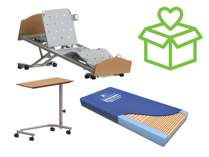 Static Mattress, Bed & Overbed Table Package Deal
