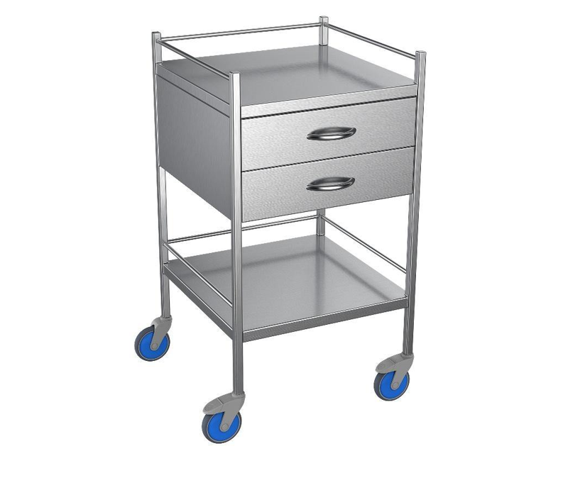 Nimble Instrument Trolley 490x490x970mm 2 Drawer