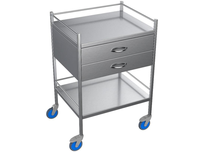 Nimble Instrument Trolley 600 x 490 x 900mm 2 Drawers