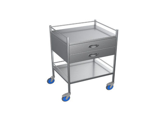 Nimble Instrument Trolley 750x490x970mm 2 Drawer