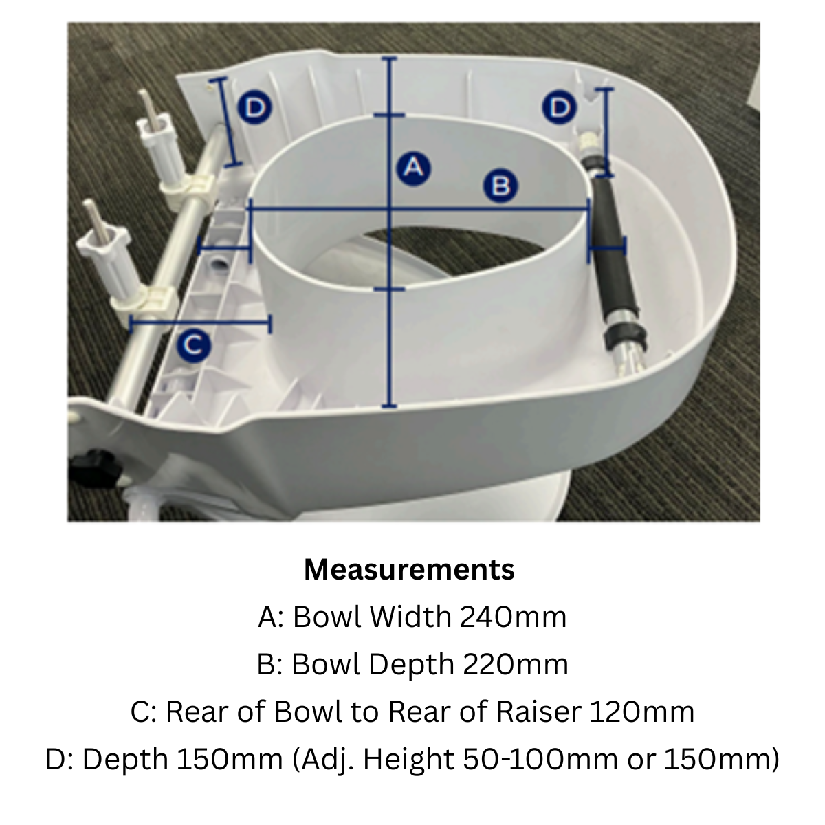 Toilet Seat Raiser with Handles