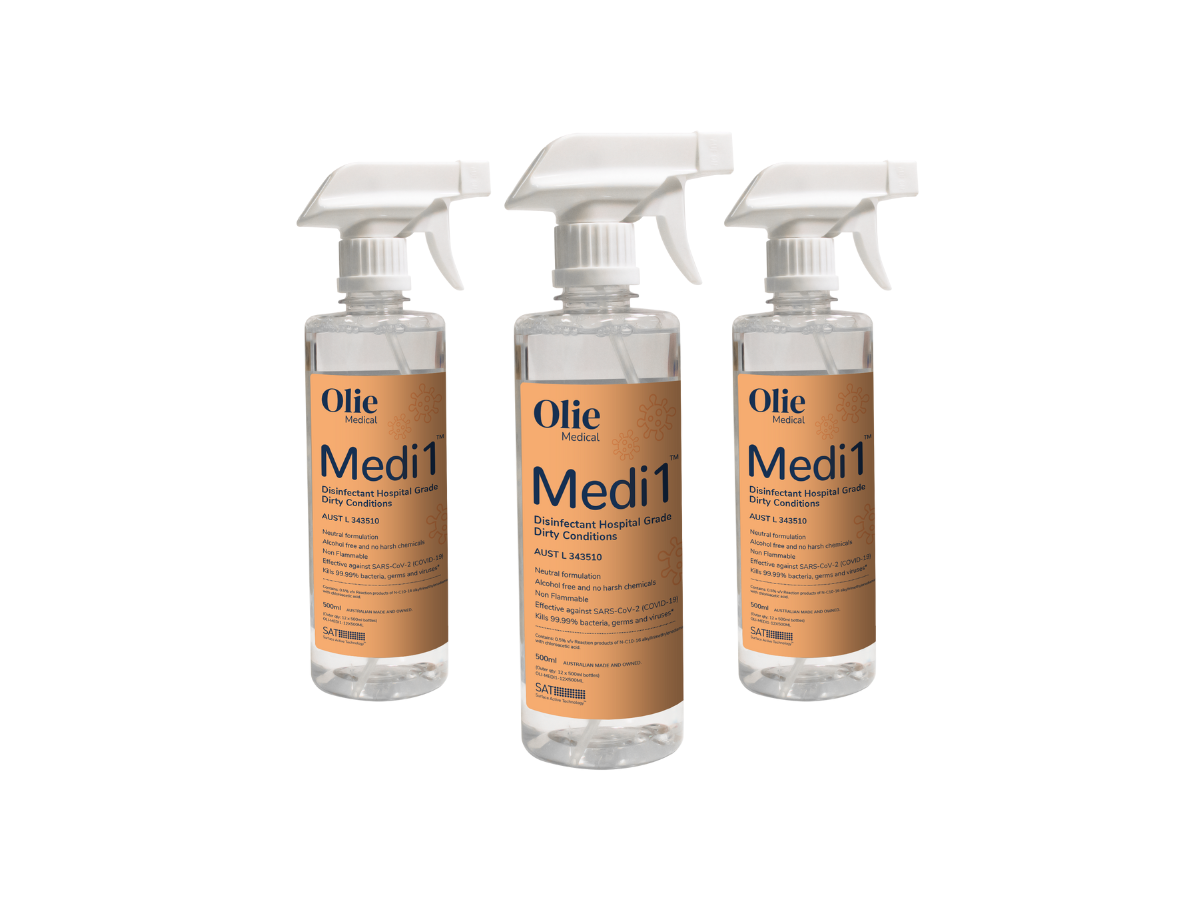 Medi1 Hospital Grade Surface Disinfectant & Cleaner 500ml Spray Bottle