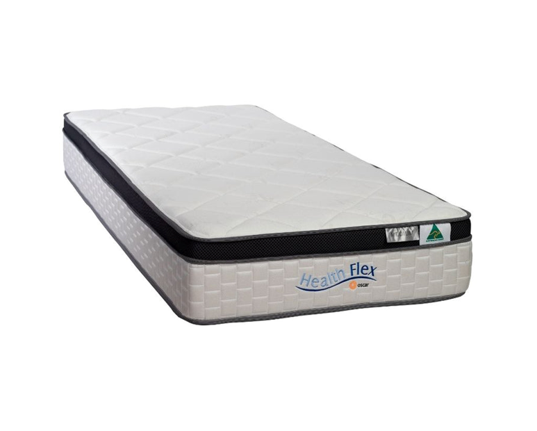 Oscar HealthFlex Original mattress with quilted white cover and side walls