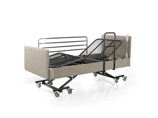 HomeCare Bed with padded fabric surrounds and padded head and footboard