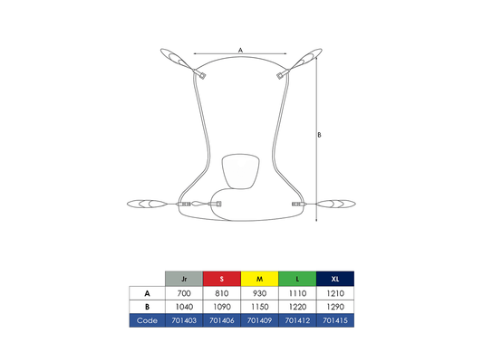 Sizing guide measurements for hammock spacer sling