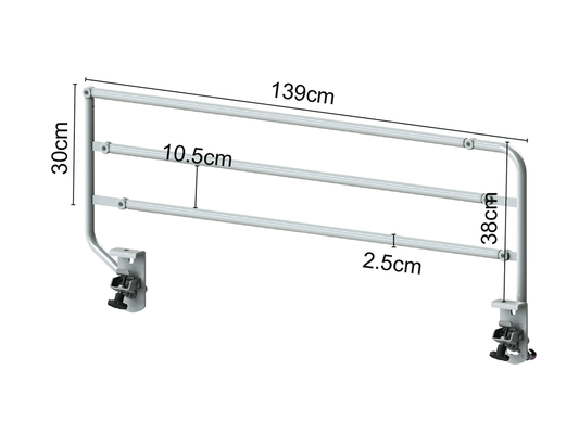 Fold down clamp on bed rail